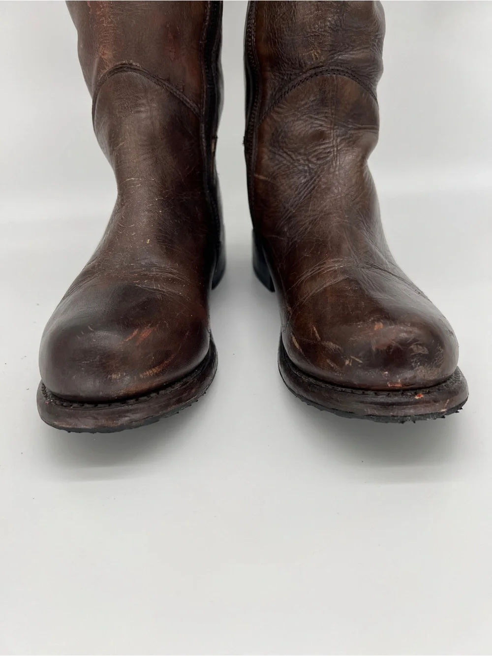BED|STU Tall Manchester Distressed BrownLeather Boots